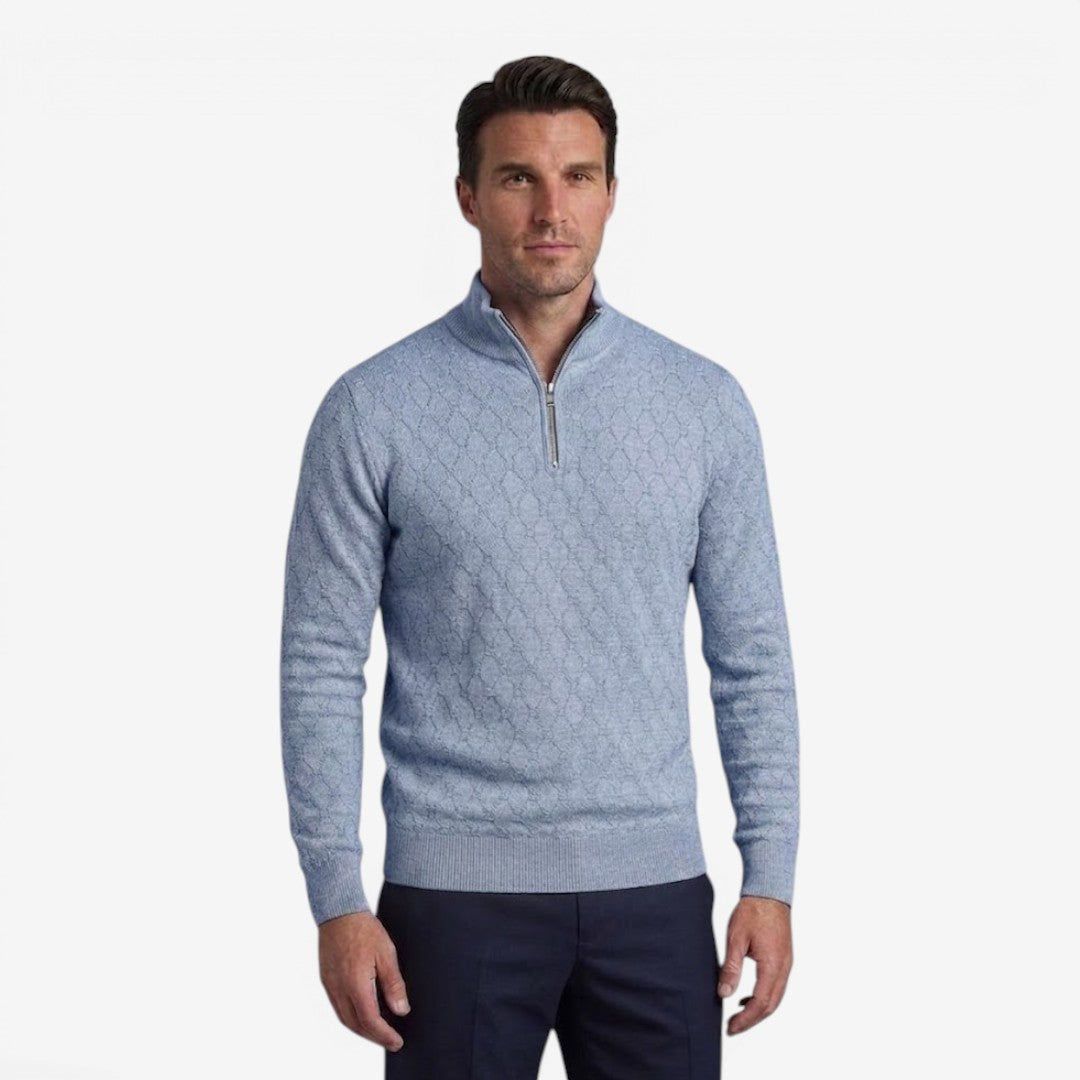 Men's Soft Stretch Quarter Zip Jumper Stand Collar Casual Everyday Wear