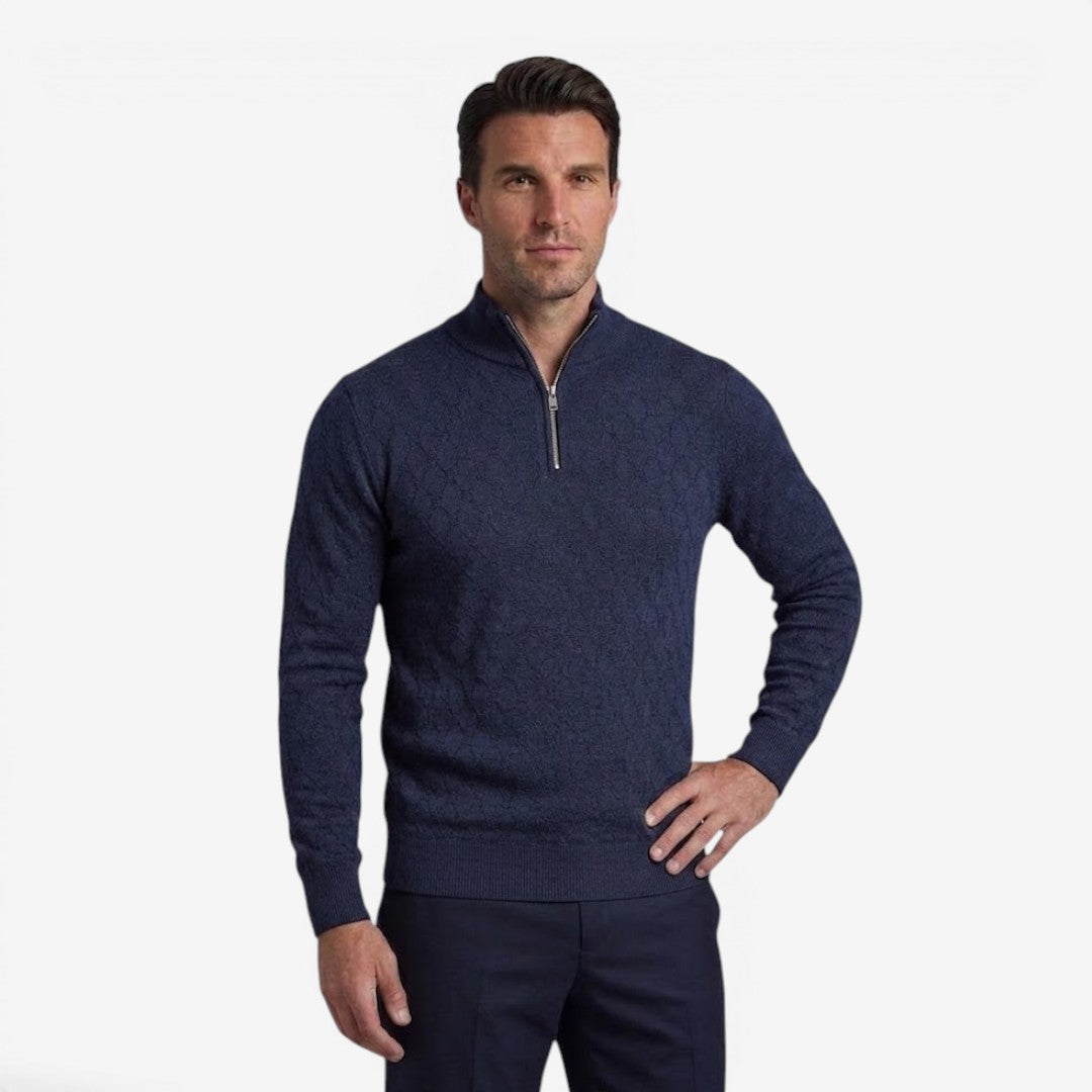 Men's Soft Stretch Quarter Zip Jumper Stand Collar Casual Everyday Wear