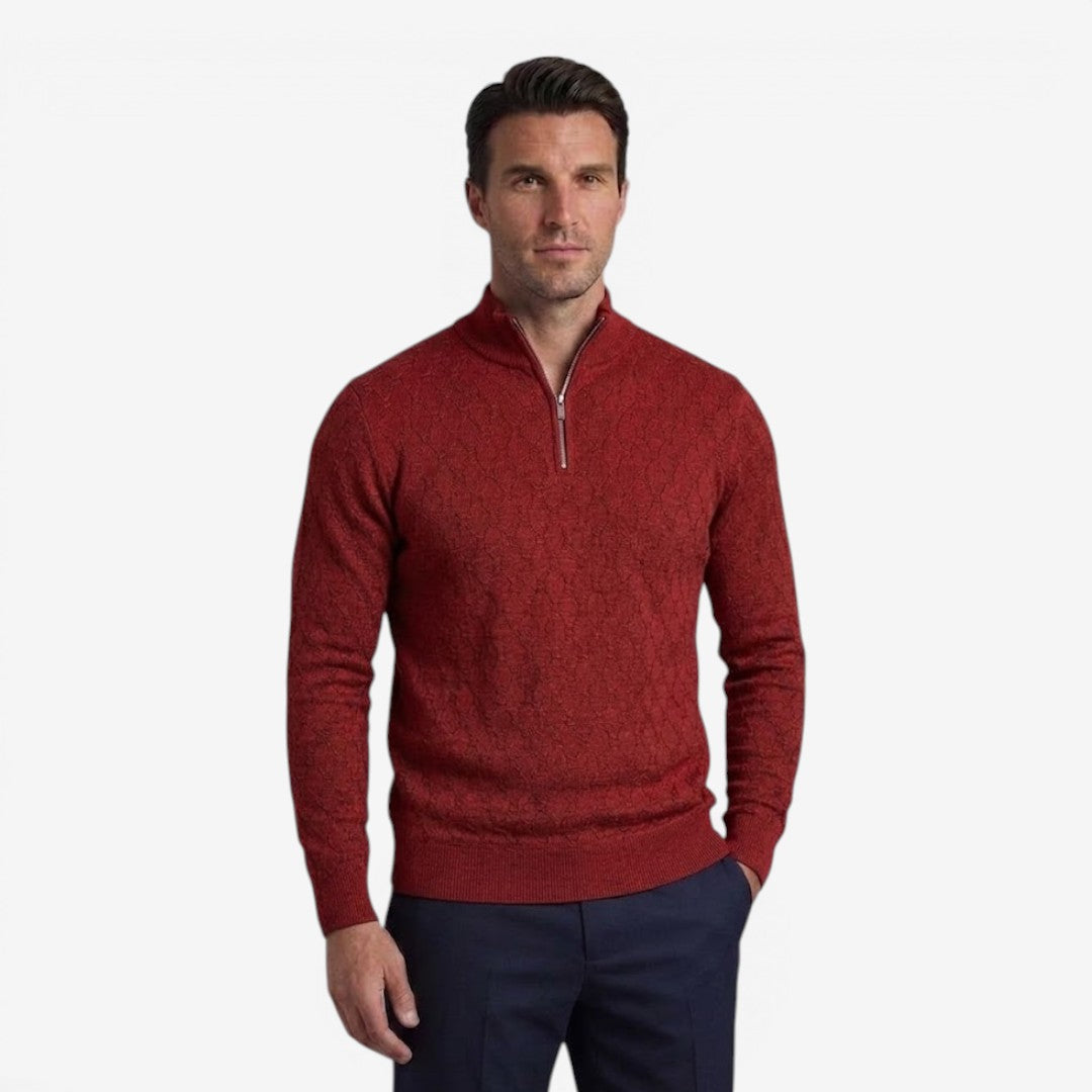 Men's Soft Stretch Quarter Zip Jumper Stand Collar Casual Everyday Wear
