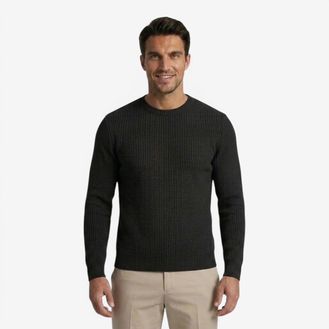Men's Striped Knit Jumper Crew-Neck Regular Fit Casual Everyday Wear
