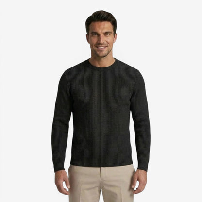 Men's Striped Knit Jumper Crew-Neck Regular Fit Casual Everyday Wear