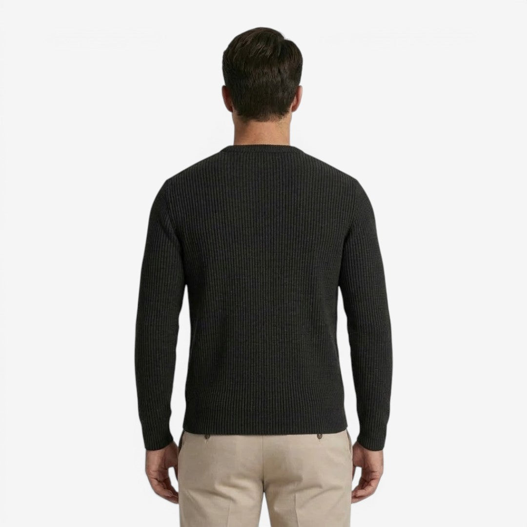 Men's Striped Knit Jumper Crew-Neck Regular Fit Casual Everyday Wear