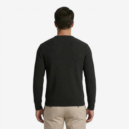 Men's Striped Knit Jumper Crew-Neck Regular Fit Casual Everyday Wear