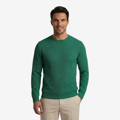 Men's Striped Knit Jumper Crew-Neck Regular Fit Casual Everyday Wear