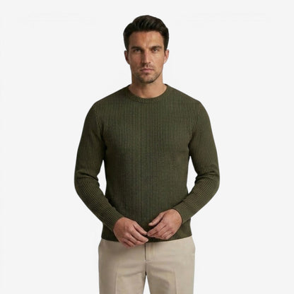 Men's Striped Knit Jumper Crew-Neck Regular Fit Casual Everyday Wear