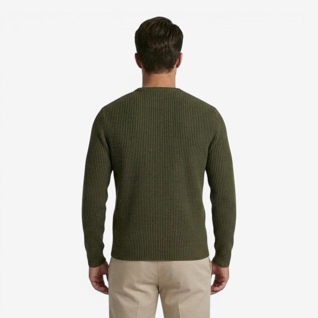 Men's Striped Knit Jumper Crew-Neck Regular Fit Casual Everyday Wear