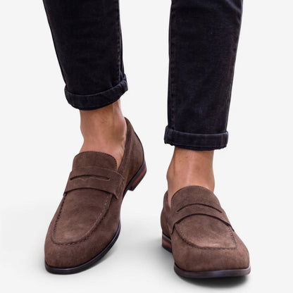Men's Suede Loafers Slip-On Stylish Casual Shoes for Weddings