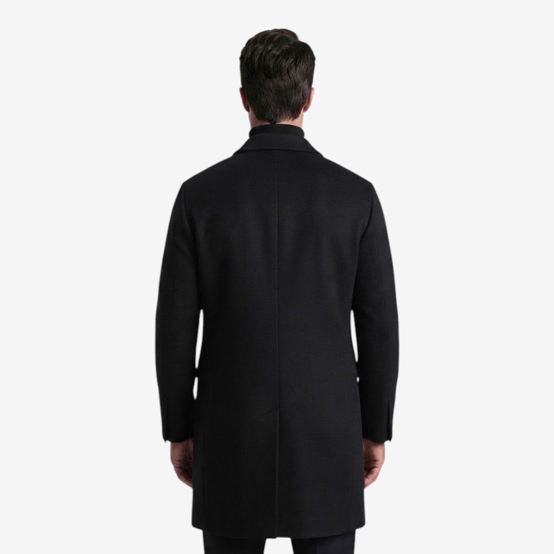 Men's Tailored Overcoat Single Breasted Notch Lapel Classic Winter Style
