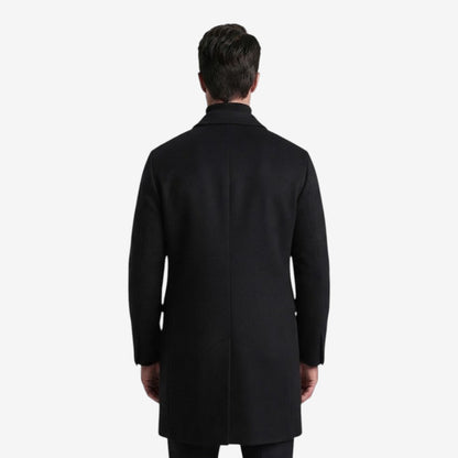 Men's Tailored Overcoat Single Breasted Notch Lapel Classic Winter Style