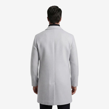 Men's Tailored Overcoat Single Breasted Notch Lapel Classic Winter Style