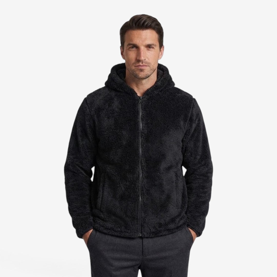 Men's Hooded Zip-Up Jacket Warm Winter Coat Casual Everyday Outerwear