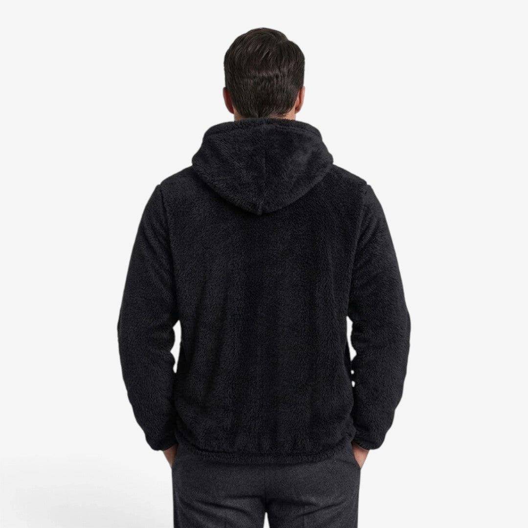Men's Hooded Zip-Up Jacket Warm Winter Coat Casual Everyday Outerwear