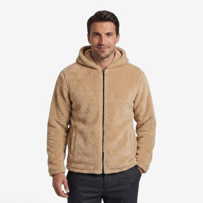 Men's Hooded Zip-Up Jacket Warm Winter Coat Casual Everyday Outerwear