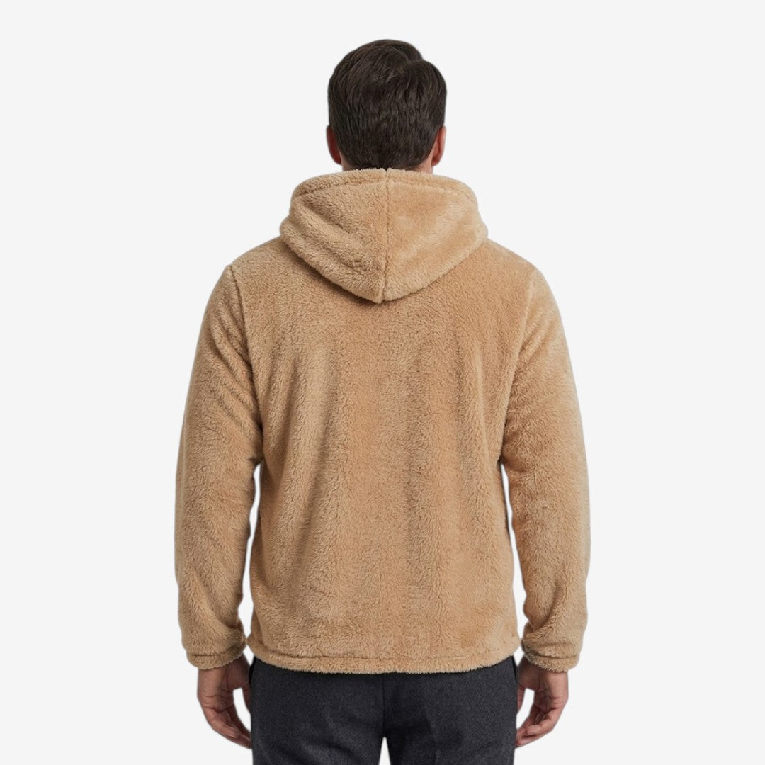 Men's Hooded Zip-Up Jacket Warm Winter Coat Casual Everyday Outerwear