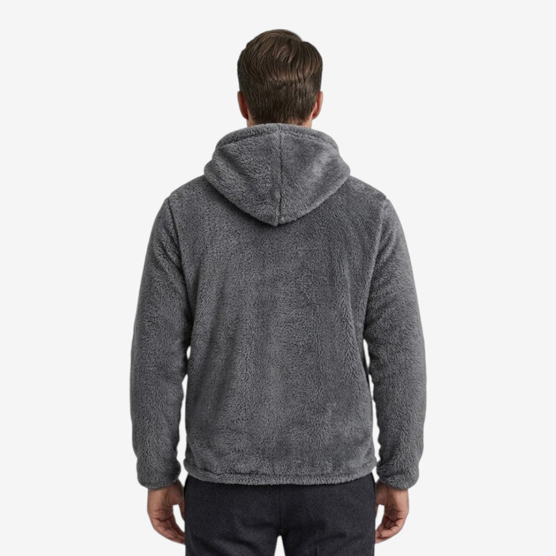 Men's Hooded Zip-Up Jacket Warm Winter Coat Casual Everyday Outerwear