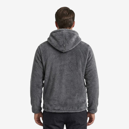 Men's Hooded Zip-Up Jacket Warm Winter Coat Casual Everyday Outerwear