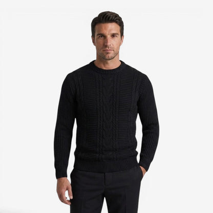Men's Textured Crew-Neck Jumper Soft Knit Casual Everyday Style