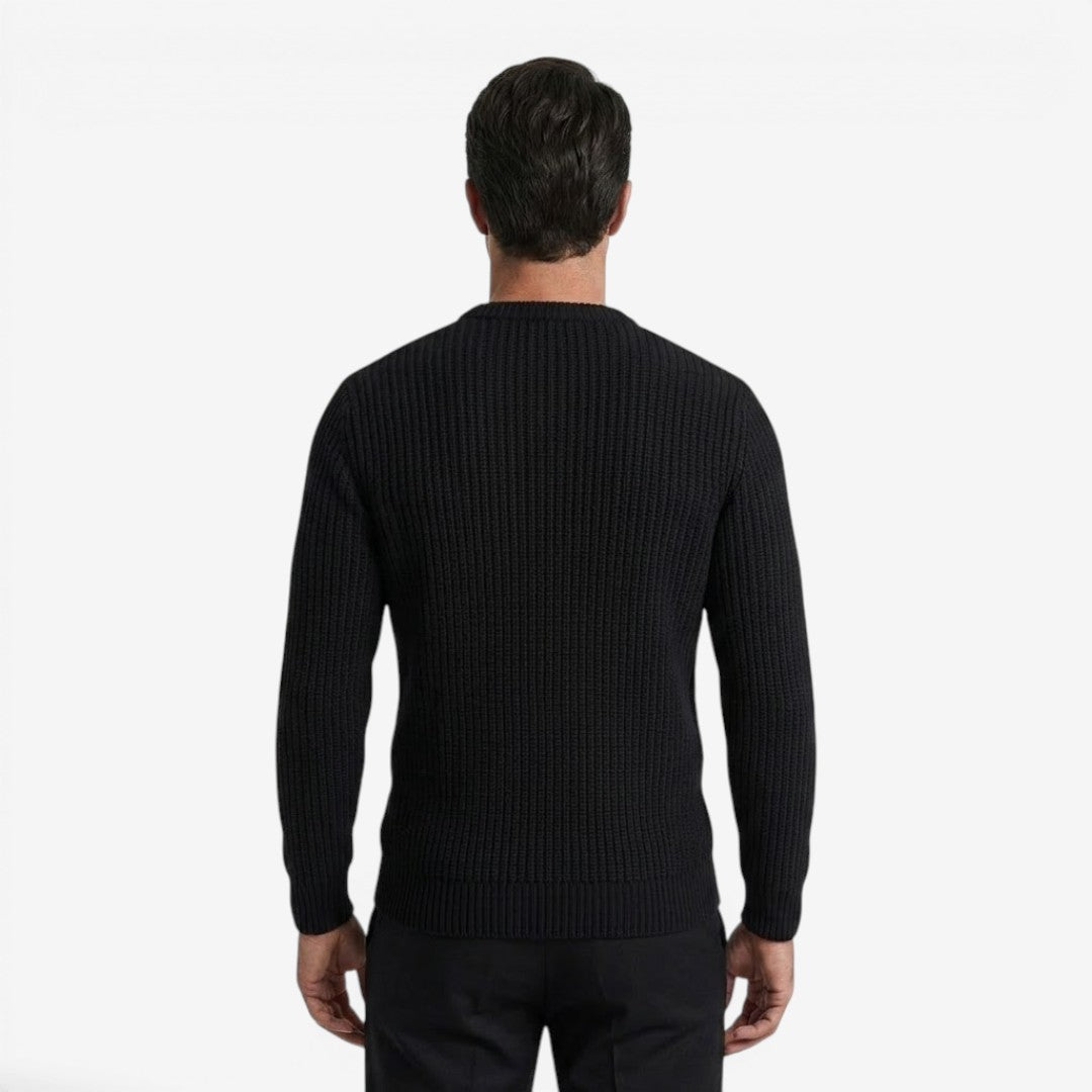 Men's Textured Crew-Neck Jumper Soft Knit Casual Everyday Style
