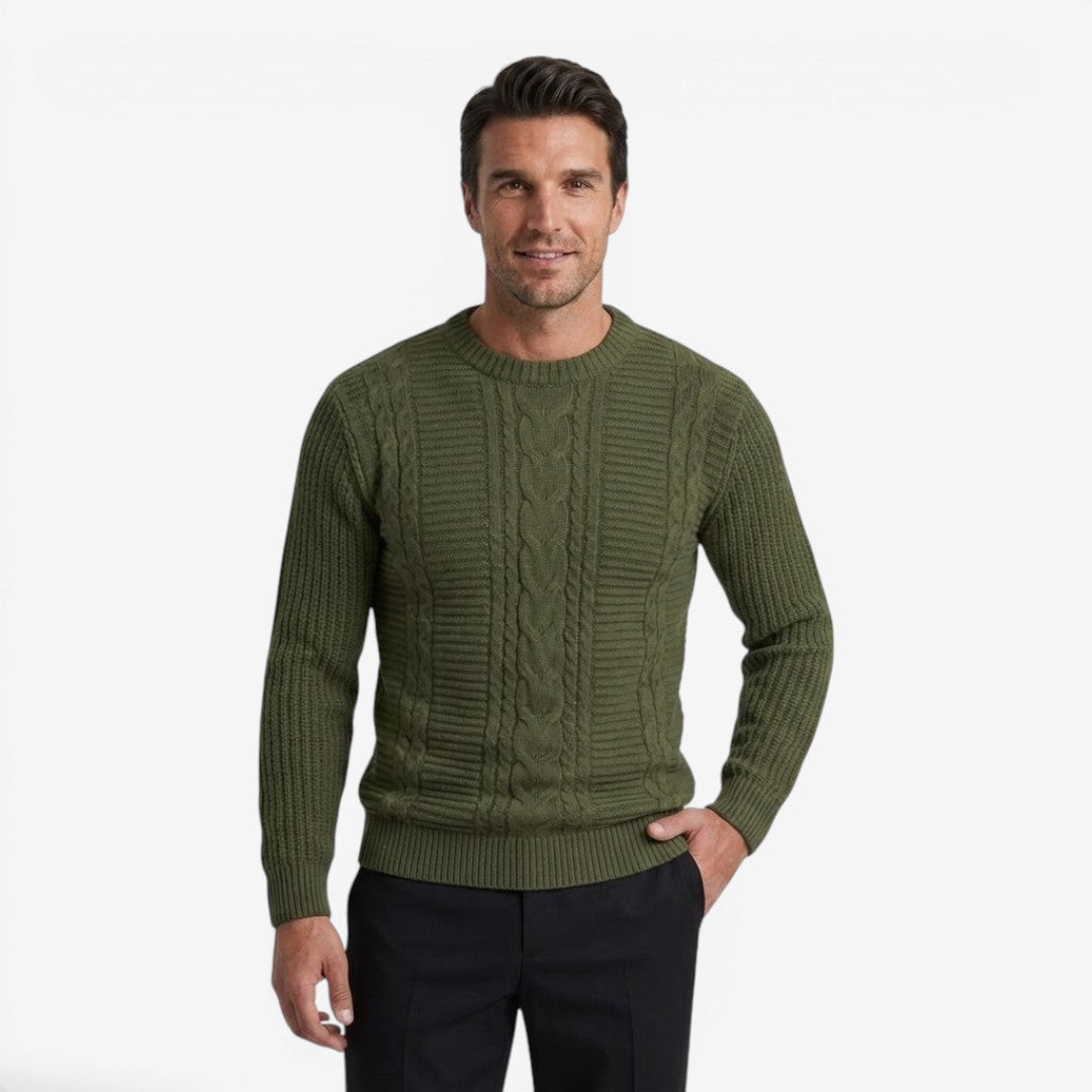 Men's Textured Crew-Neck Jumper Soft Knit Casual Everyday Style