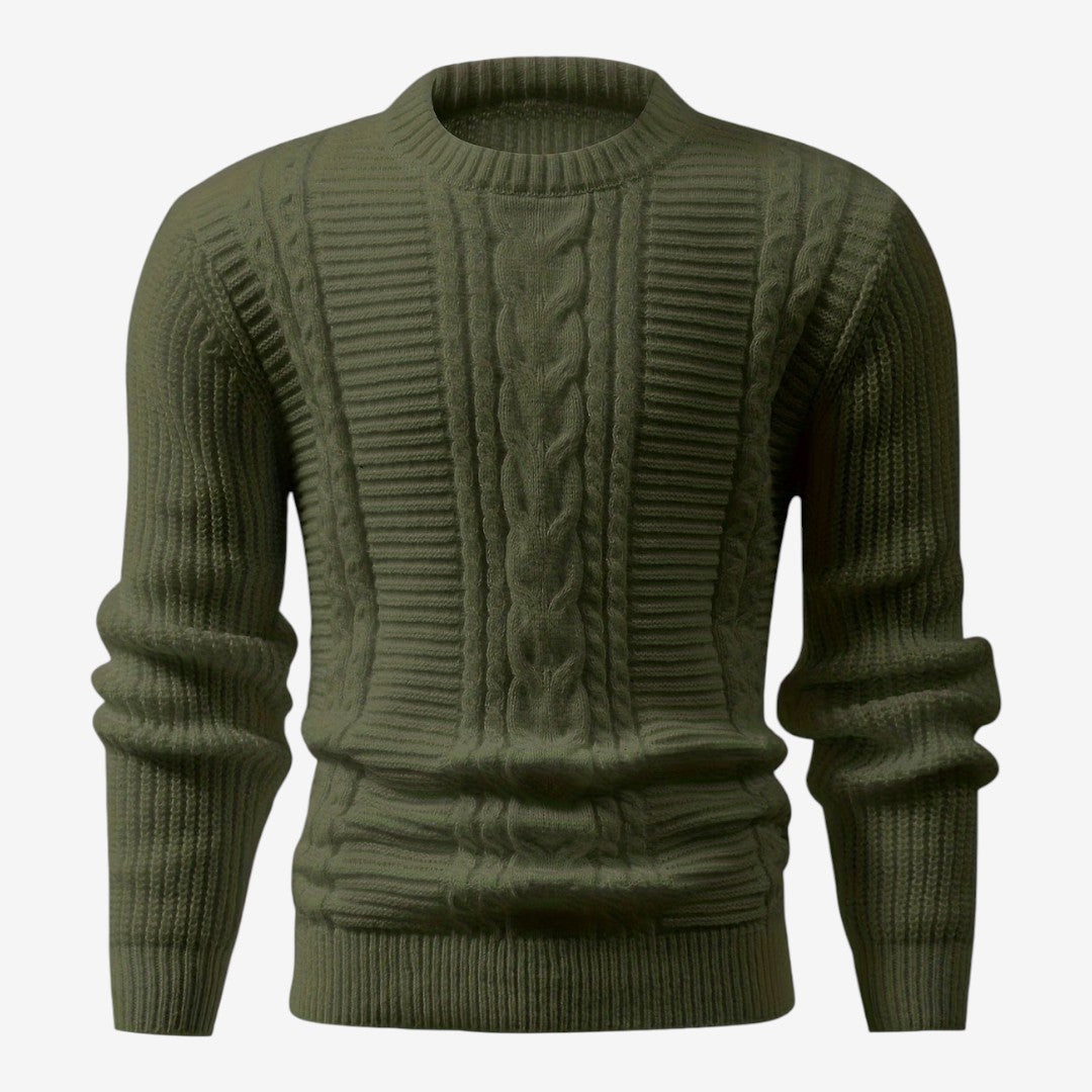 Men's Textured Crew-Neck Jumper Soft Knit Casual Everyday Style