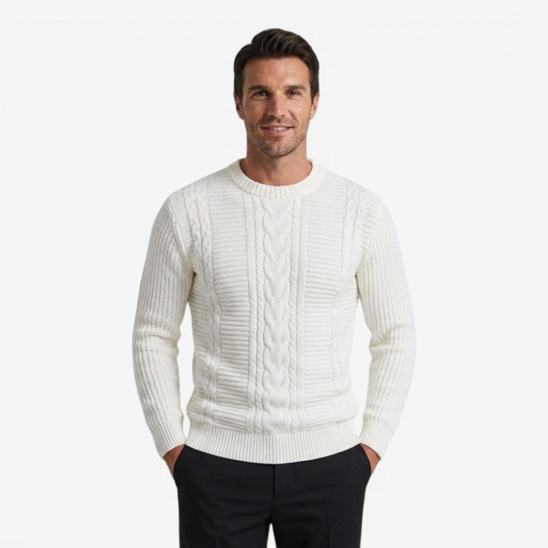 Men's Textured Crew-Neck Jumper Soft Knit Casual Everyday Style