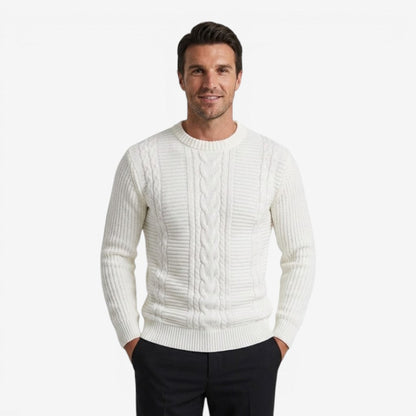 Men's Textured Crew-Neck Jumper Soft Knit Casual Everyday Style