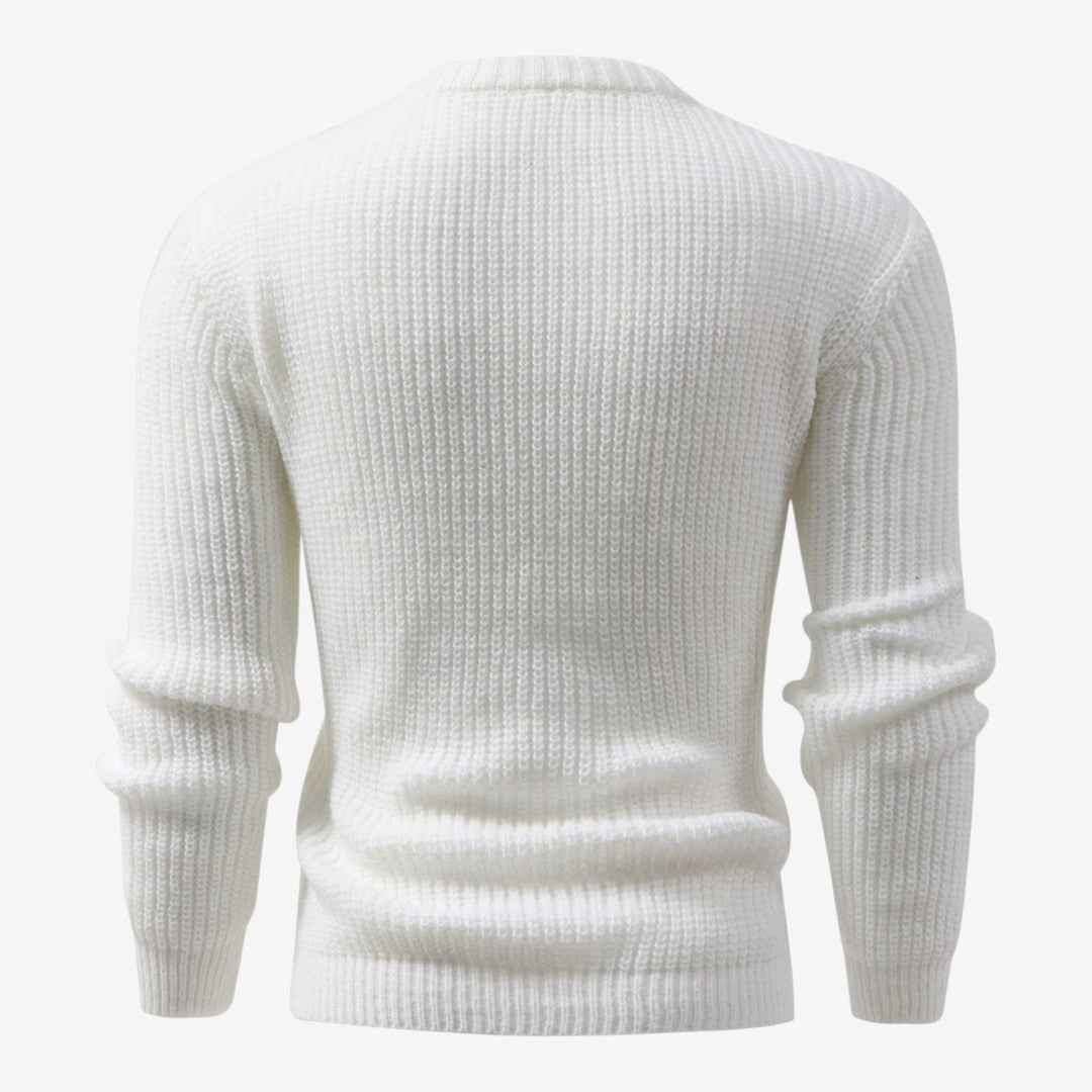 Men's Textured Crew-Neck Jumper Soft Knit Casual Everyday Style