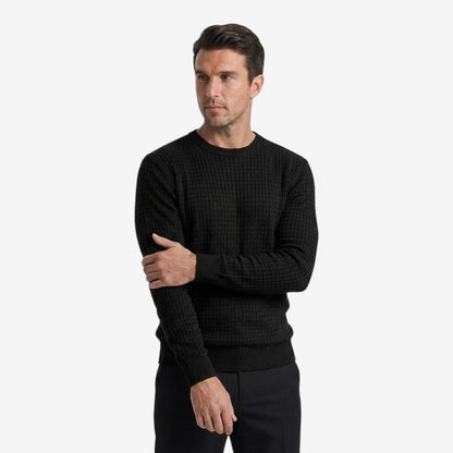 Men's Textured Knit Jumper Classic Fit Crew Neck Casual Everyday Wear