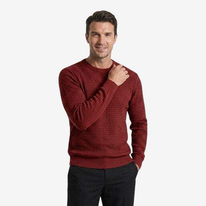 Men's Textured Knit Jumper Classic Fit Crew Neck Casual Everyday Wear