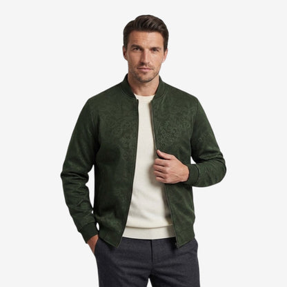 Men's Textured Stand Collar Jacket Zip-Up Casual Everyday Layering