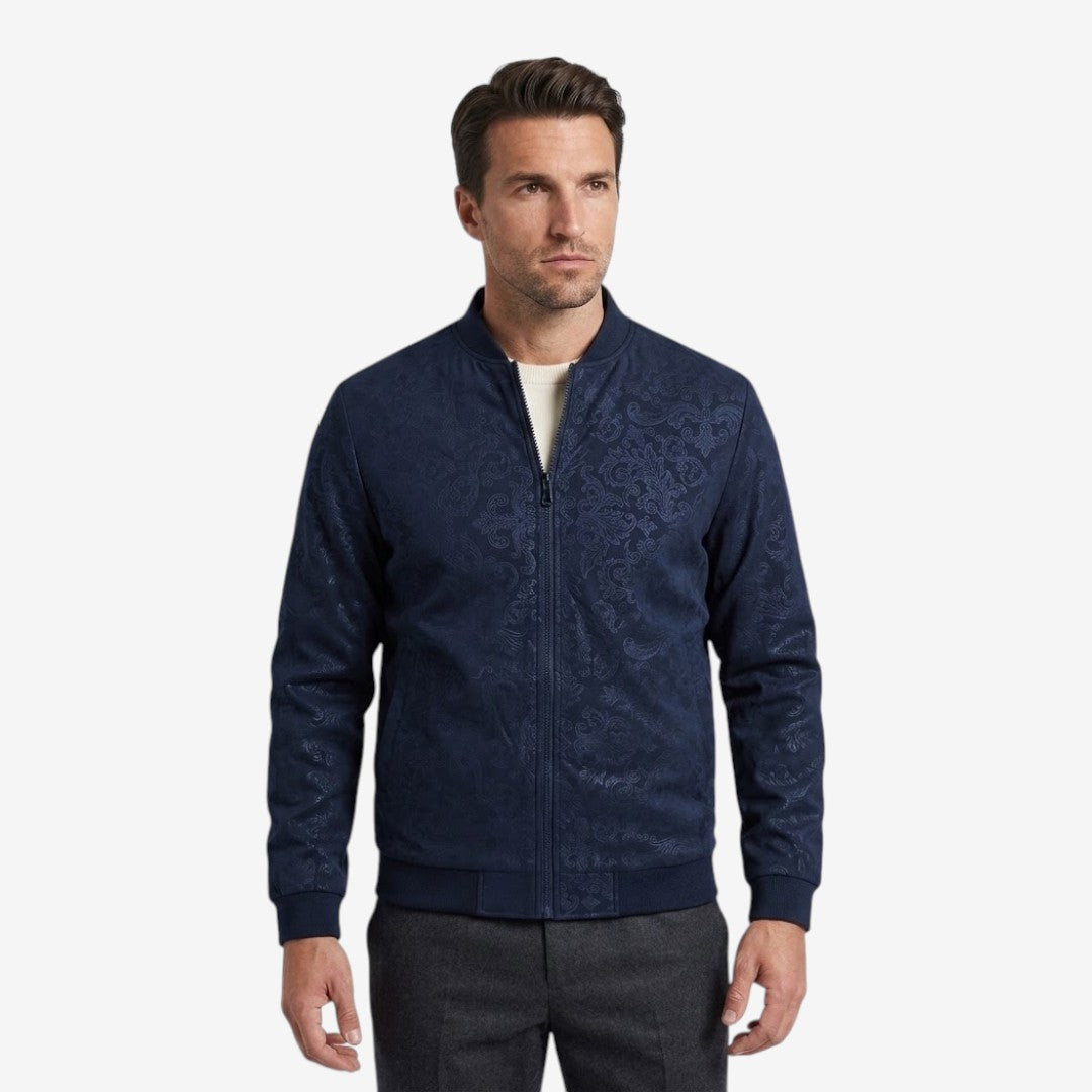 Men's Textured Stand Collar Jacket Zip-Up Casual Everyday Layering