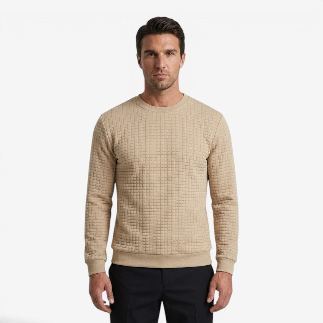 Men's Casual Textured Sweatshirt Long Sleeve Pullover Everyday Relaxed