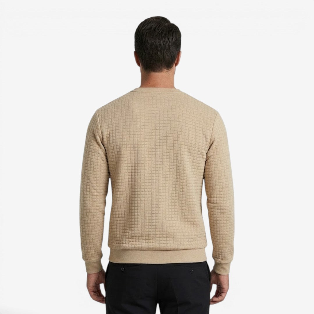 Men's Casual Textured Sweatshirt Long Sleeve Pullover Everyday Relaxed