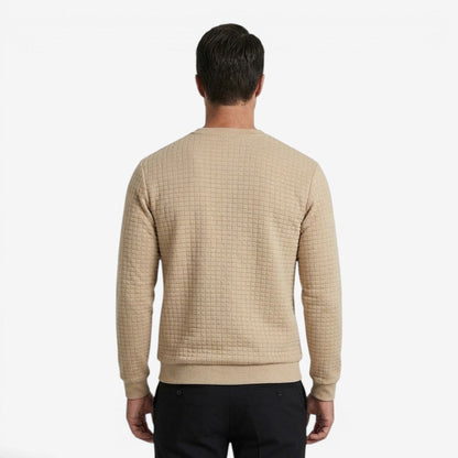 Men's Casual Textured Sweatshirt Long Sleeve Pullover Everyday Relaxed