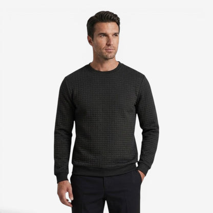 Men's Casual Textured Sweatshirt Long Sleeve Pullover Everyday Relaxed