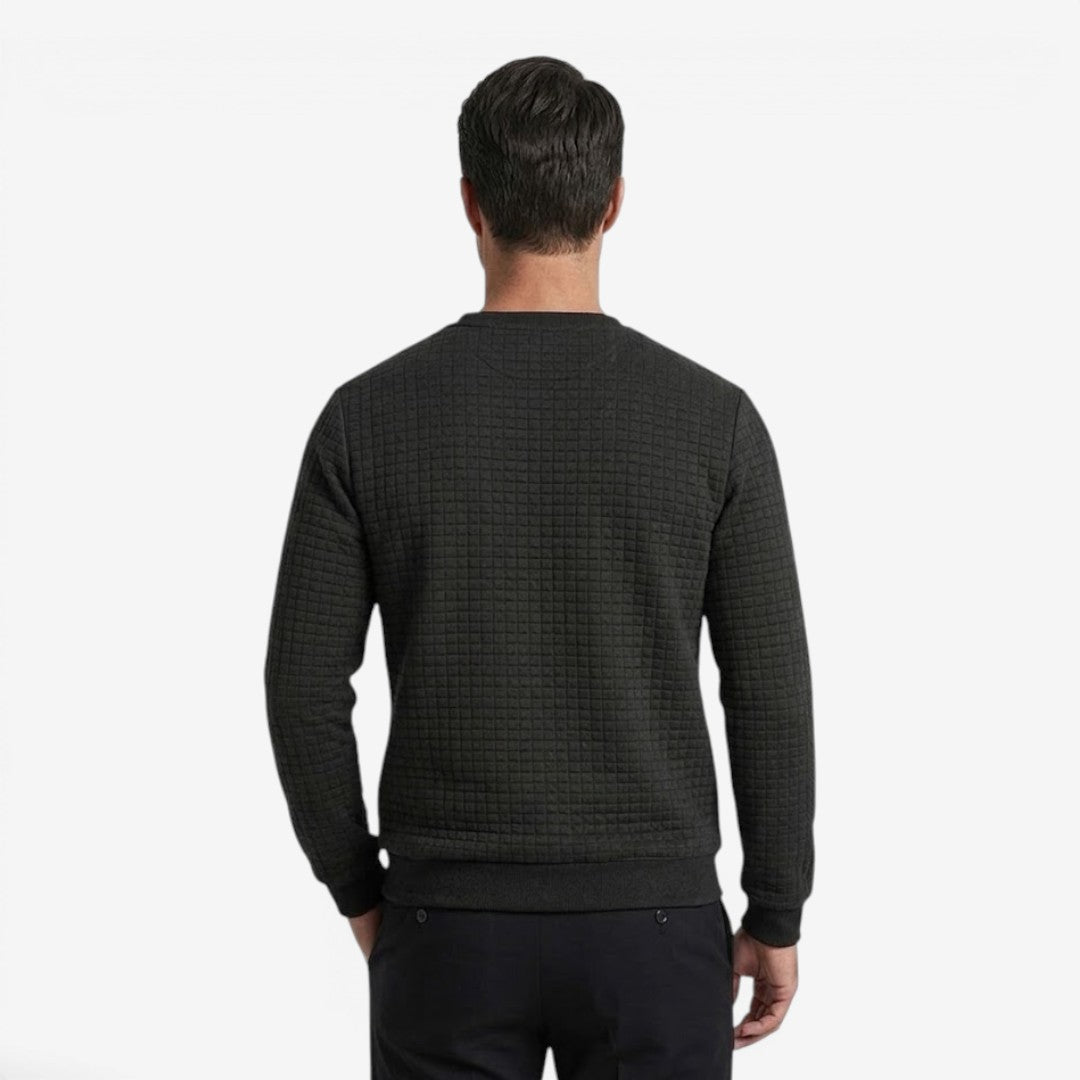 Men's Casual Textured Sweatshirt Long Sleeve Pullover Everyday Relaxed