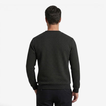 Men's Casual Textured Sweatshirt Long Sleeve Pullover Everyday Relaxed