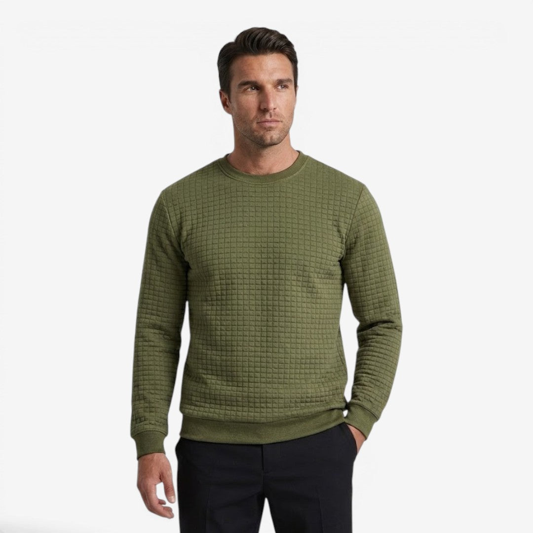 Men's Casual Textured Sweatshirt Long Sleeve Pullover Everyday Relaxed