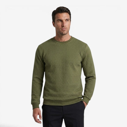 Men's Casual Textured Sweatshirt Long Sleeve Pullover Everyday Relaxed
