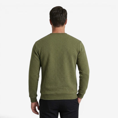 Men's Casual Textured Sweatshirt Long Sleeve Pullover Everyday Relaxed