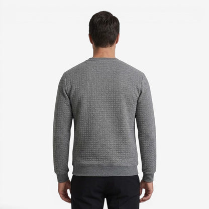 Men's Casual Textured Sweatshirt Long Sleeve Pullover Everyday Relaxed