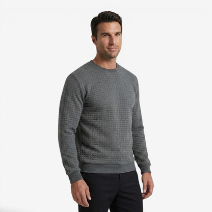 Men's Casual Textured Sweatshirt Long Sleeve Pullover Everyday Relaxed