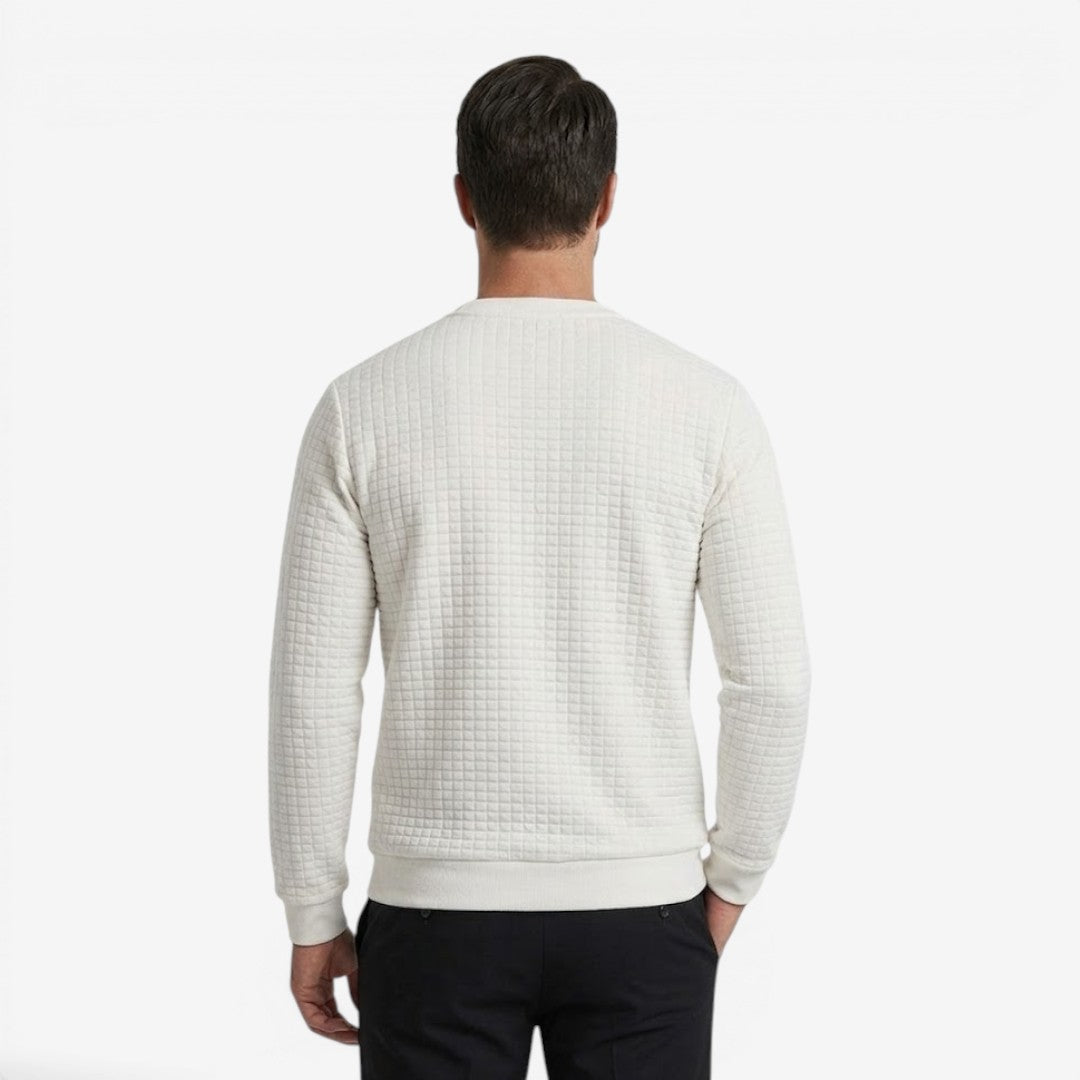 Men's Casual Textured Sweatshirt Long Sleeve Pullover Everyday Relaxed