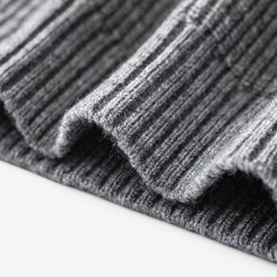 Men's Thick Knit Hooded Jumper Button Neck Warm Winter Casual Knitwear