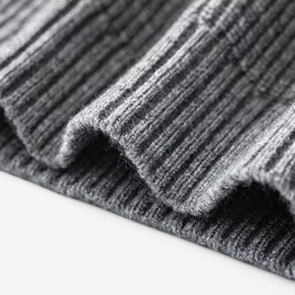 Men's Thick Knit Hooded Jumper Button Neck Warm Winter Casual Knitwear