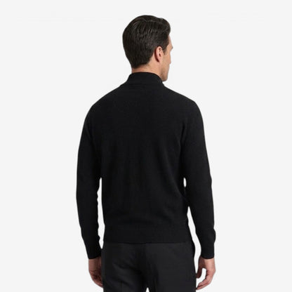 Men's Thick Knit Quarter Zip Jumper High Neck Casual Fit Everyday Layering