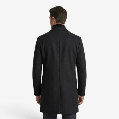 Men's Long Trench Coat Slim Fit Formal Overcoat Stylish Winter Outerwear