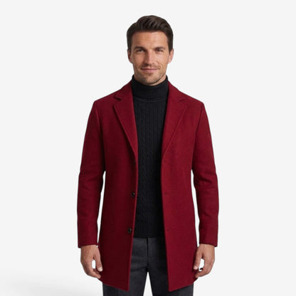 Men's Long Trench Coat Slim Fit Formal Overcoat Stylish Winter Outerwear