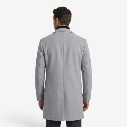 Men's Long Trench Coat Slim Fit Formal Overcoat Stylish Winter Outerwear