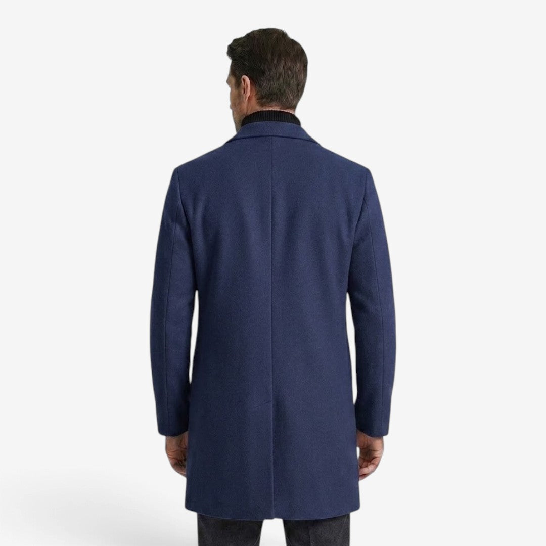 Men's Long Trench Coat Slim Fit Formal Overcoat Stylish Winter Outerwear